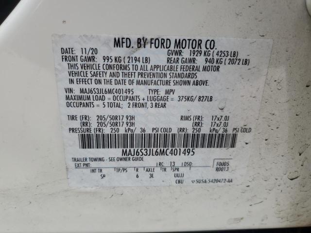 2021 FORD ECOSPORT S - MAJ6S3JL6MC401495
