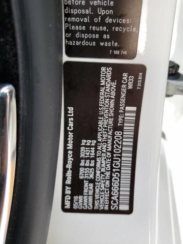 2016 ROLLS-ROYCE DAWN SCA666D51GU102208