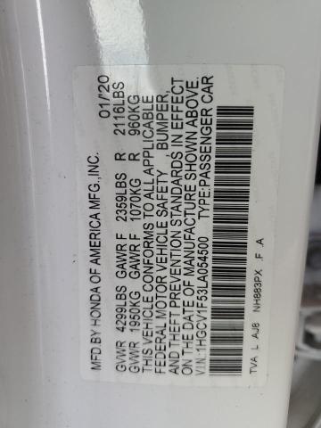 2020 HONDA ACCORD EXL - 1HGCV1F53LA054500