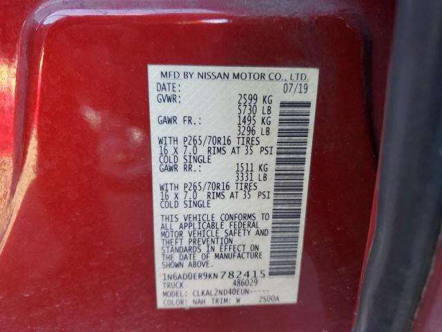 1N6AD0ER9KN782415 2019 NISSAN FRONTIER