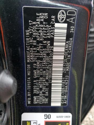 2018 TOYOTA COROLLA L - 2T1BURHE6JC030726
