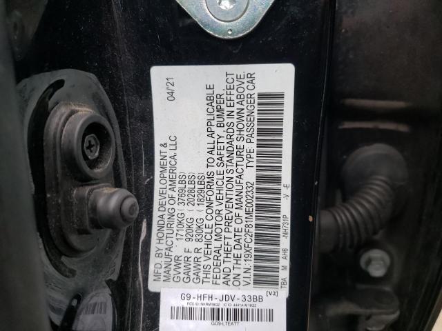 2021 HONDA CIVIC SPOR - 19XFC2F81ME002332