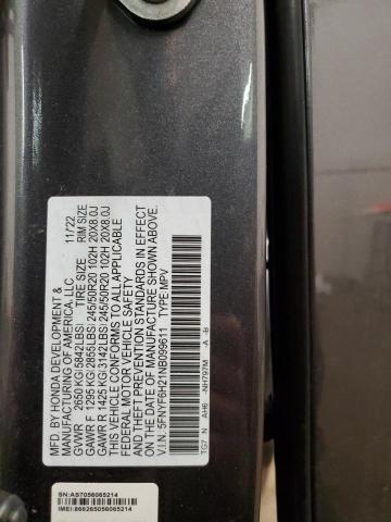 2022 HONDA PILOT SE 5FNYF6H21NB099611