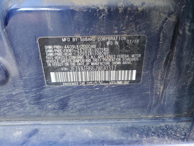 2018 SUBARU WRX JF1VA1B66J9830317