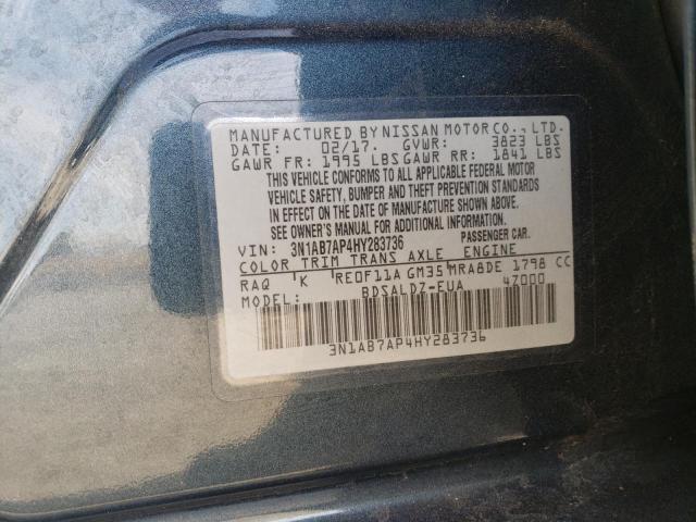 2017 NISSAN SENTRA S - 3N1AB7AP4HY283736