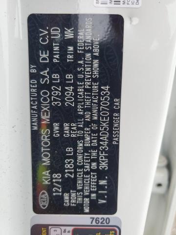 2019 KIA FORTE GT L - 3KPF34AD5KE070534