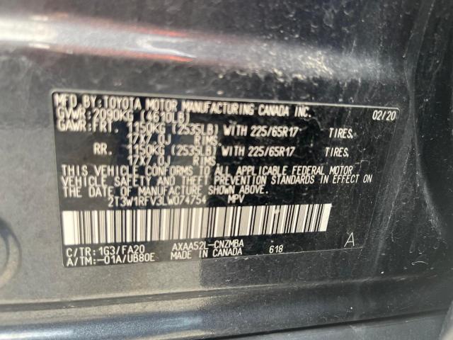 VIN 2T3W1RFV3LW074754 2020 TOYOTA RAV4 no.13