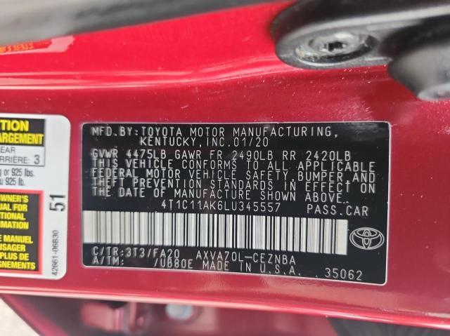 VIN 4T1C11AK6LU345557 2020 TOYOTA CAMRY no.10