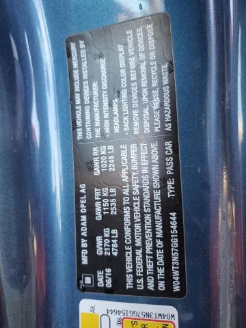 2016 BUICK CASCADA PR W04WT3N57GG154644