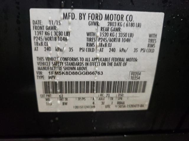 2016 FORD EXPLORER X - 1FM5K8D88GGB66763