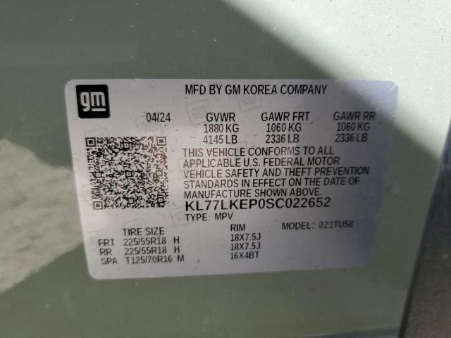 VIN KL77LKEP0SC022652 2025 CHEVROLET TRAX ACTIV no.13