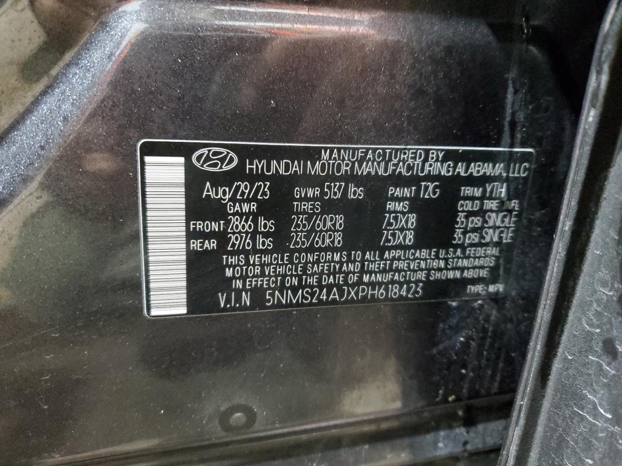 Lot #3034280133 2023 HYUNDAI SANTA FE S