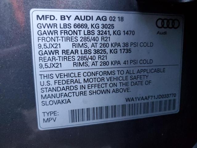 VIN WA1VAAF71JD033770 2018 AUDI Q7 no.13