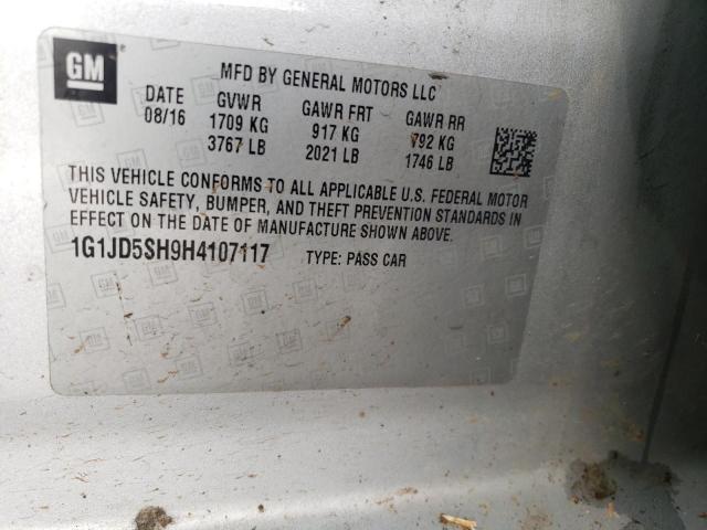 2017 CHEVROLET SONIC LT - 1G1JD5SH9H4107117