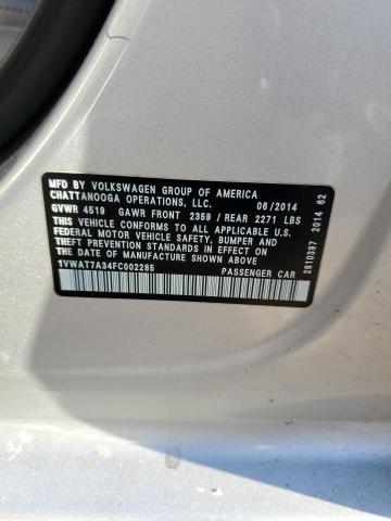 2015 VOLKSWAGEN PASSAT S - 1VWAT7A34FC002285
