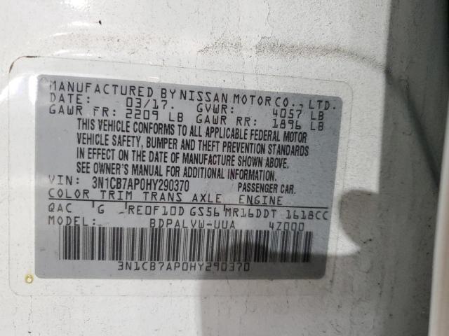 2017 NISSAN SENTRA SR - 3N1CB7AP0HY290370