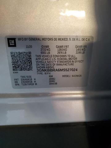 2021 CHEVROLET BLAZER 1LT - 3GNKBBRA6MS527024