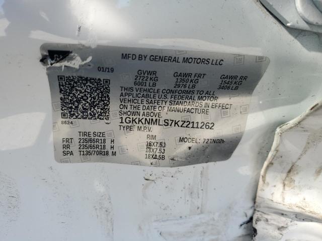 2019 GMC ACADIA SLT - 1GKKNMLS7KZ211262