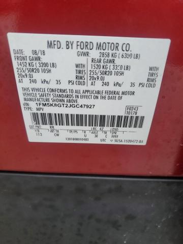 2018 FORD EXPLORER S - 1FM5K8GT2JGC47927