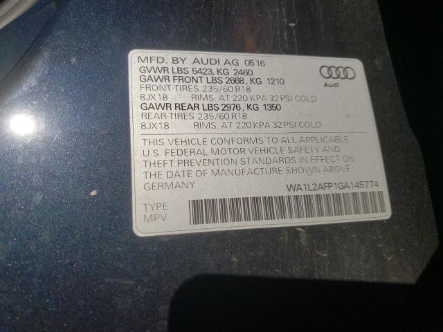 2016 AUDI Q5 PREMIUM - WA1L2AFP1GA145774