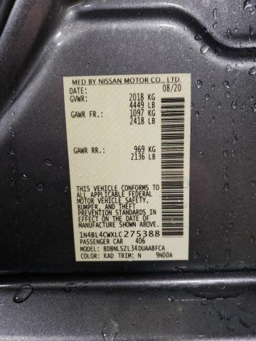 2020 NISSAN ALTIMA SR - 1N4BL4CWXLC275388