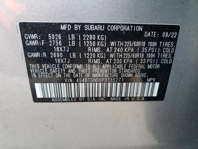 VIN 4S4BTGND0P3115271 2023 SUBARU OUTBACK no.13