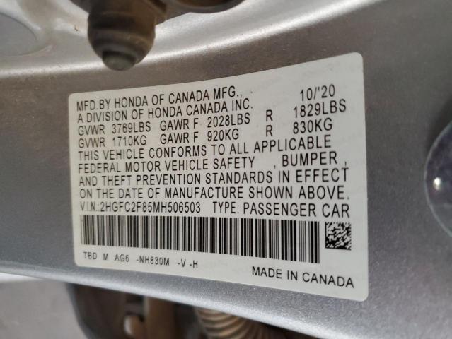 2021 HONDA CIVIC SPOR - 2HGFC2F85MH506503