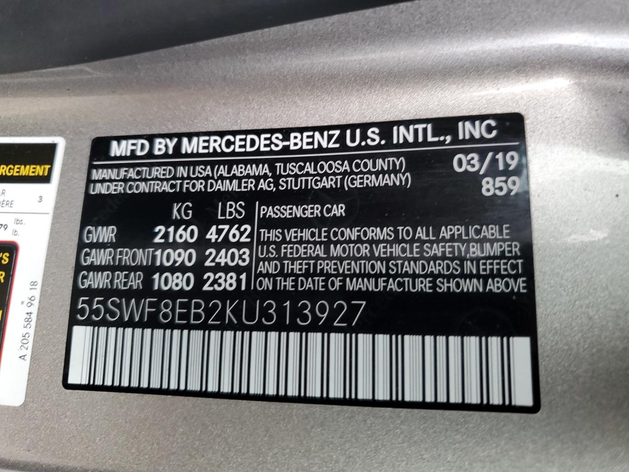 Lot #3024350589 2019 MERCEDES-BENZ C 300 4MAT