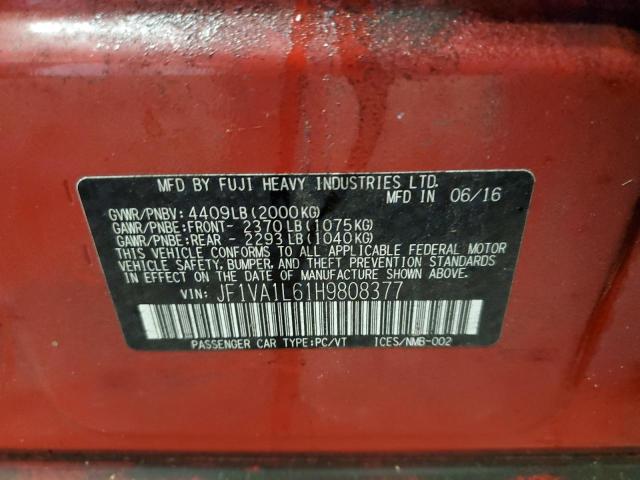2017 SUBARU WRX LIMITE - JF1VA1L61H9808377