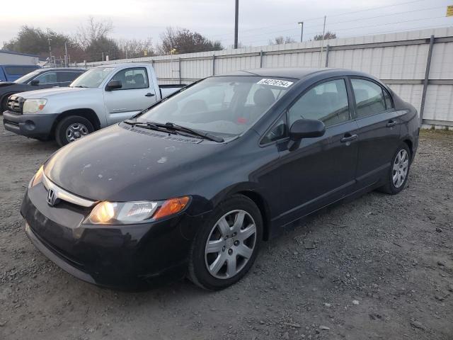 HONDA CIVIC LX 2008 black  gas 1HGFA16588L045490 photo #1