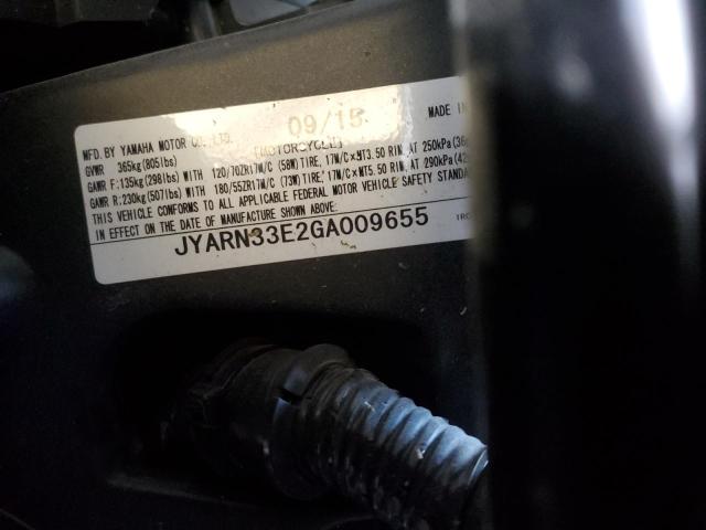 2016 YAMAHA FZ09 JYARN33E2GA009655