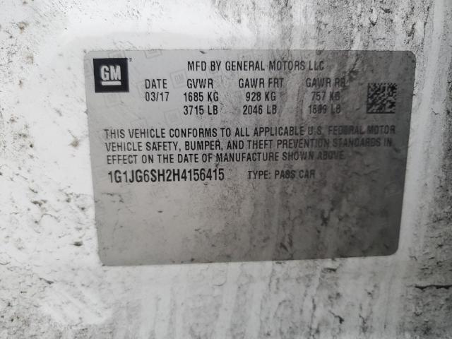 2017 CHEVROLET SONIC - 1G1JG6SH2H4156415