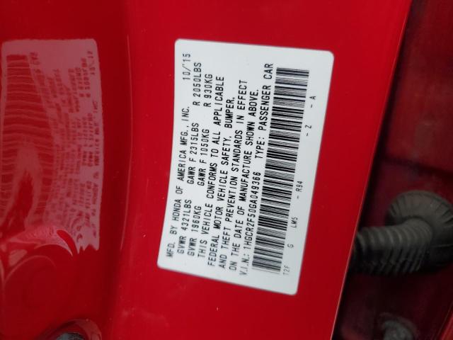 2016 HONDA ACCORD SPO - 1HGCR2F50GA049366