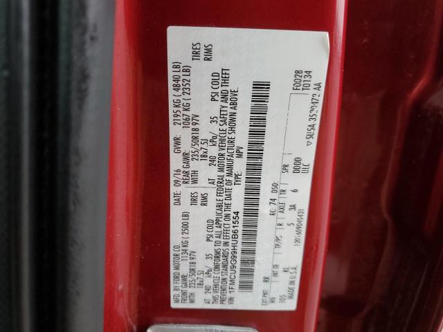 2017 FORD ESCAPE SE - 1FMCU9G99HUB61554