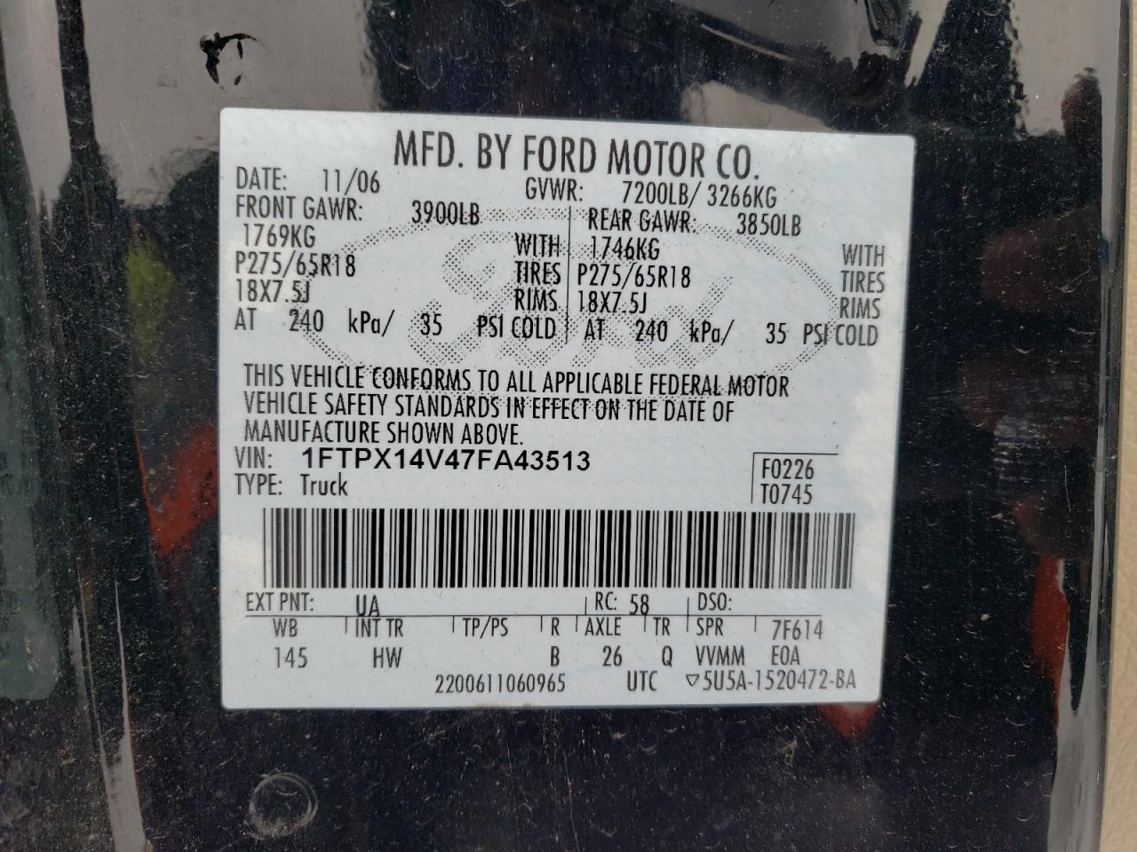 Lot #3034140842 2007 FORD F150