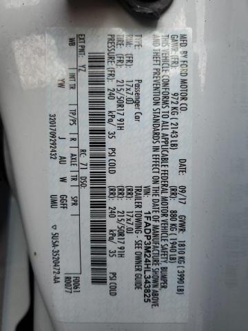 2017 FORD FOCUS SEL - 1FADP3M24HL343825