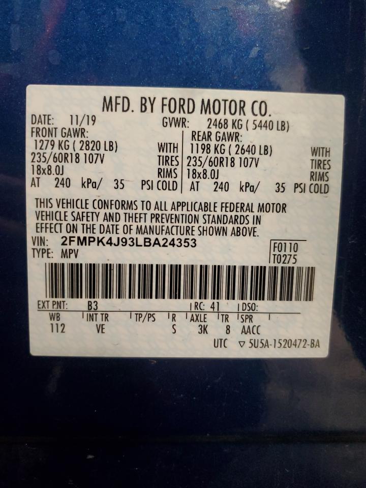 Lot #3024754263 2020 FORD EDGE SEL