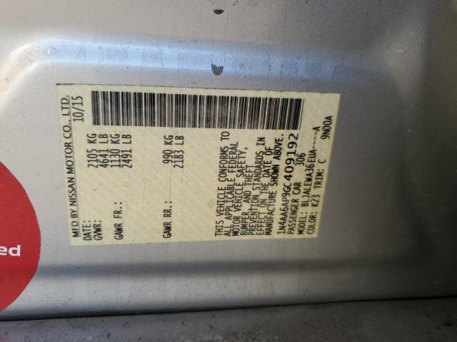 2016 NISSAN MAXIMA 3.5 - 1N4AA6AP9GC409192