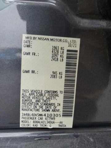 2021 NISSAN ALTIMA SV - 1N4BL4DV5MN410305