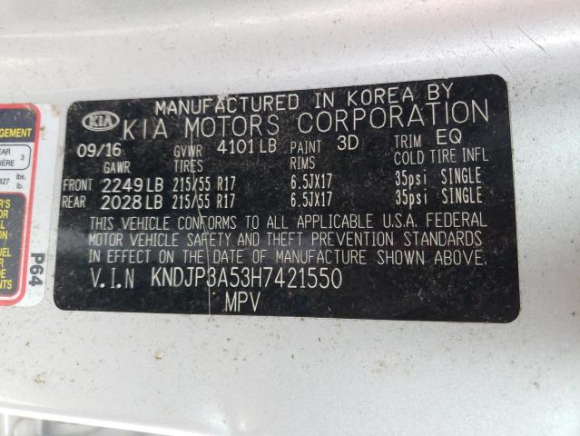 VIN KNDJP3A53H7421550 2017 KIA SOUL no.12