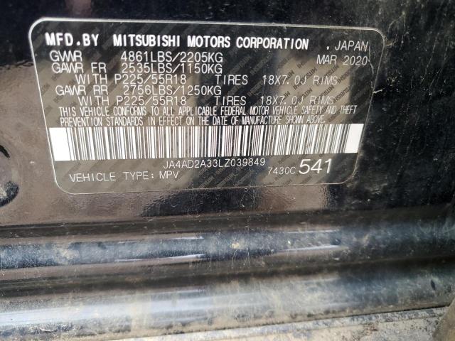 VIN JA4AD2A33LZ039849 2020 MITSUBISHI OUTLANDER no.14