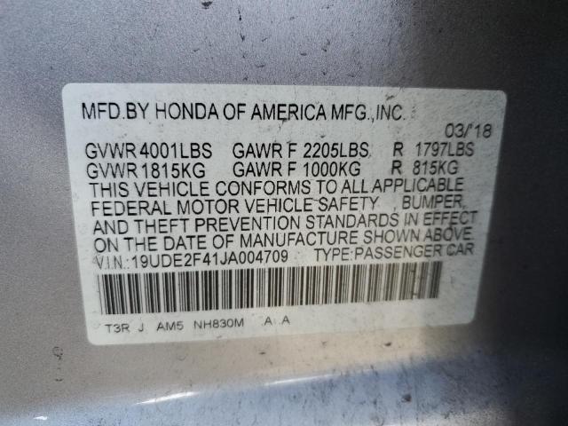 2018 ACURA ILX SPECIA 19UDE2F41JA004709