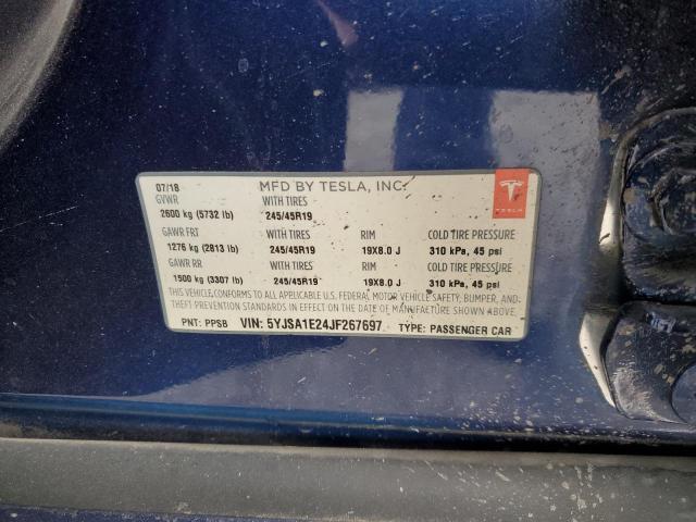 VIN 5YJSA1E24JF267697 2018 TESLA MODEL S no.12