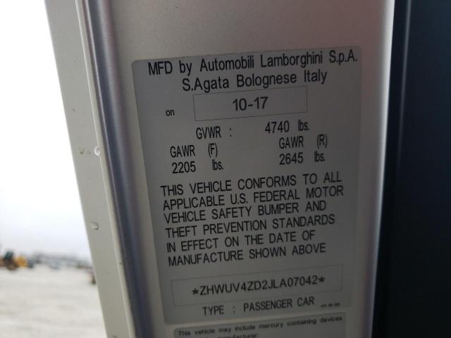 2018 LAMBORGHINI AVENTADOR ZHWUV4ZD2JLA07042