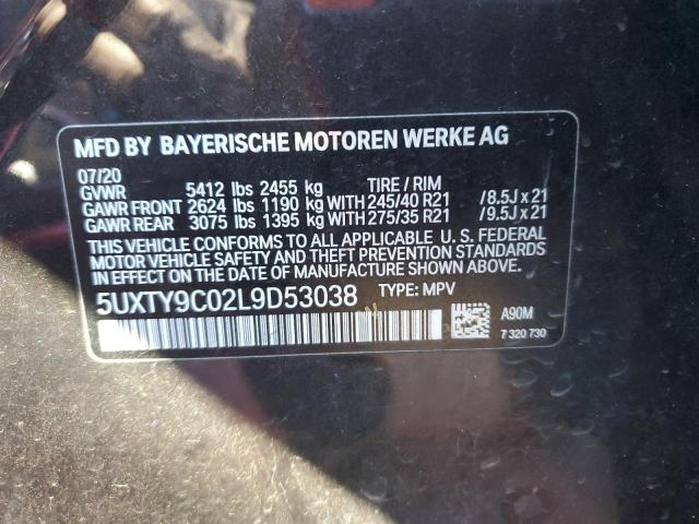 VIN 5UXTY9C02L9D53038 2020 BMW X3 no.14