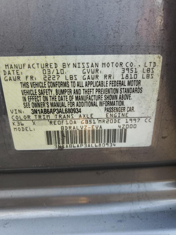 Lot #3036941839 2010 NISSAN SENTRA 2.0