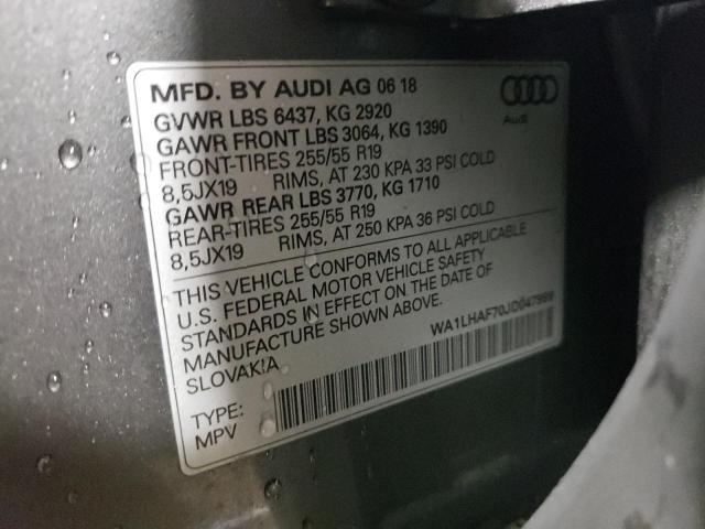 2018 AUDI Q7 PREMIUM - WA1LHAF70JD047999