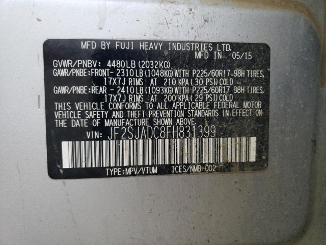 2015 SUBARU FORESTER 2 - JF2SJADC8FH831399