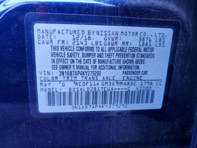 2019 NISSAN SENTRA S - 3N1AB7AP4KY279290