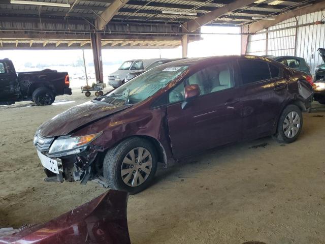 HONDA CIVIC LX 2012 burgundy  gas 19XFB2F5XCE363906 photo #1